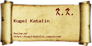 Kugel Katalin névjegykártya